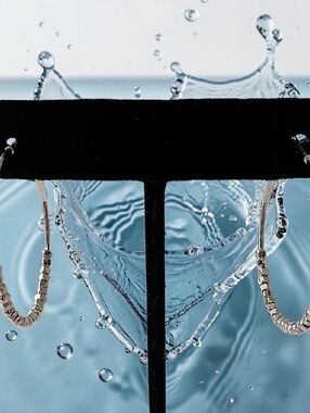 Y2K Silver Tone Beaded Hoop Earrings Bohemian Boho Chic Hippie Gypsy Dainty Vtg